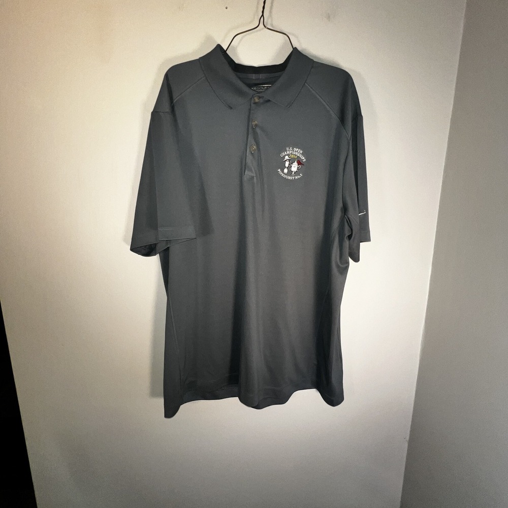 Nike Golfâ 2014 US Open Pinehurst No 2 Polo Shirt Mens XL Gray Dri-FIT Tour Top